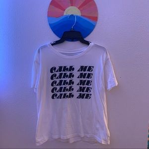 White Graphic Tee- American Eagle